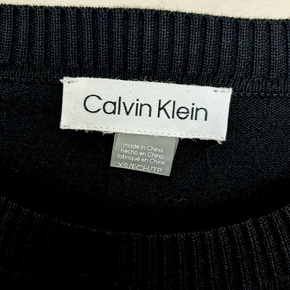 Calvin Klein Black Sweater Dress with Gold Embellishments - Picture 5 of 7